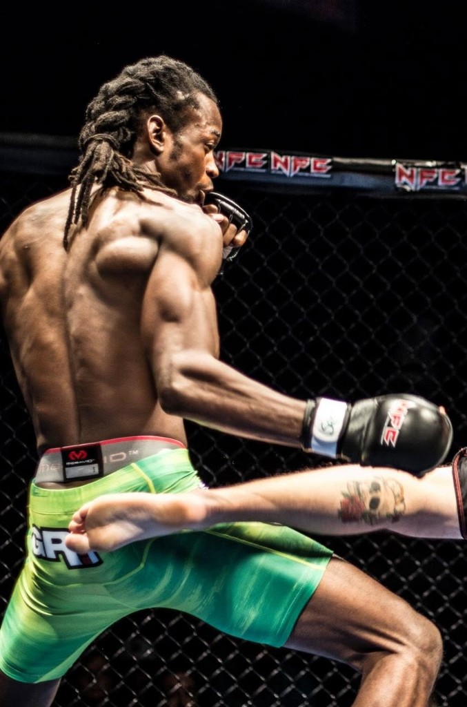 Brien Calloway competing in an NFC mixed martial arts bout